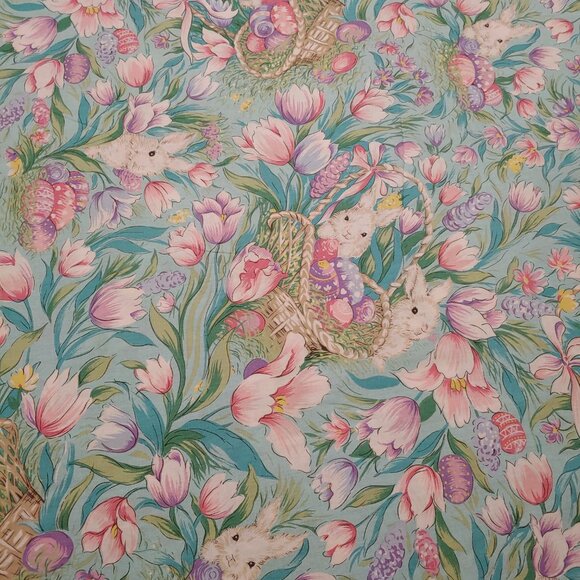 Bardwil Linens Oblong Easter Day Bunny Spring Tablecloth - Picture 3 of 7